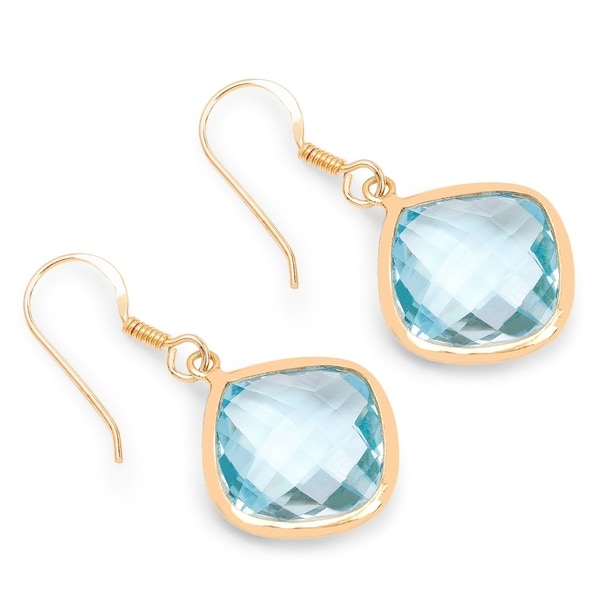 Olivia Leone Yellow Goldplated Sterling Silver 37 1 4ct Genuine Olivia Leone Yellow Goldplated Sterling Silver 37 1 4ct Genuine Blue Topaz Earrings