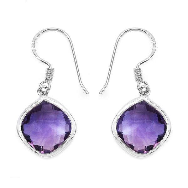 Malaika Sterling Silver 10 2 3ct Genuine Amethyst Earrings Free Malaika Sterling Silver 10 2 3ct Genuine Amethyst Earrings