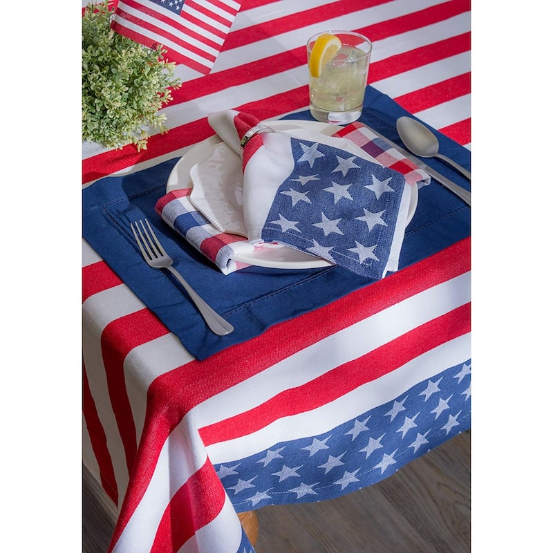 Red and Blue Check Tablecloth