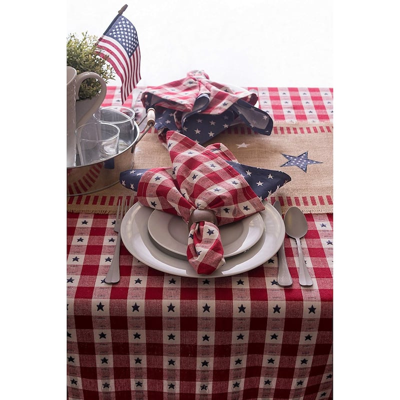 Red and Blue Check Tablecloth