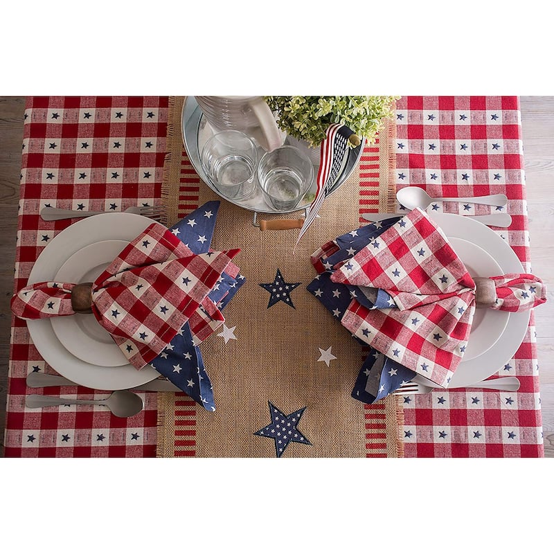 Red and Blue Check Tablecloth