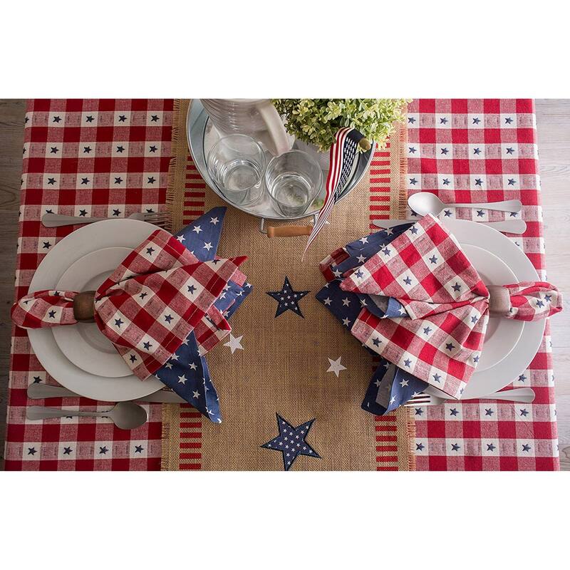 Red and Blue Check Tablecloth