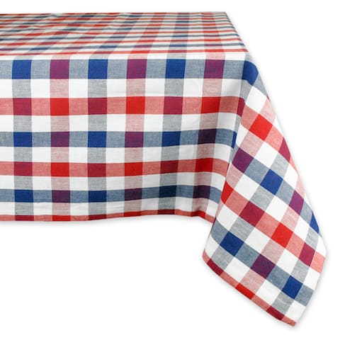 Red and Blue Check Tablecloth
