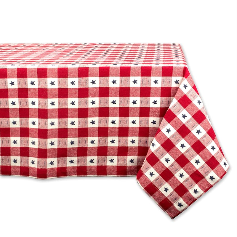 Red and Blue Check Tablecloth