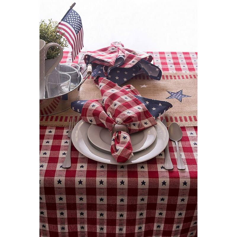 Red and Blue Check Tablecloth