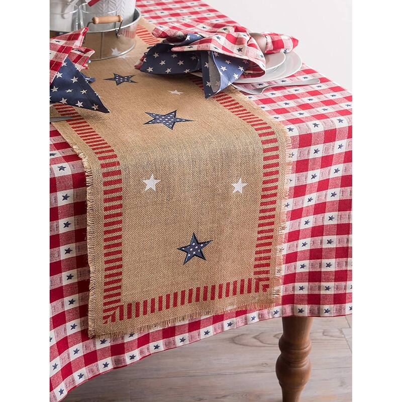 Red and Blue Check Tablecloth