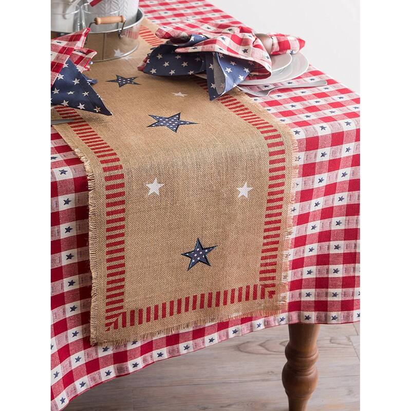 Red and Blue Check Tablecloth