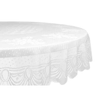 Lace Floral Poly Tablecloth - Overstock - 10479978