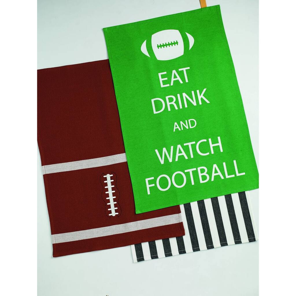 Football Printed Dishtowel (Set of 3)