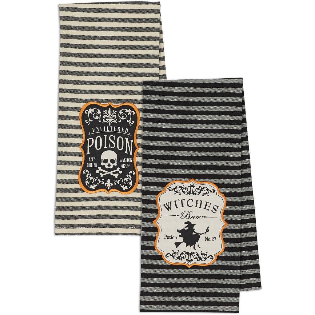 Witches Brew and Poison Embroidered Dishtowel (Set of 2)