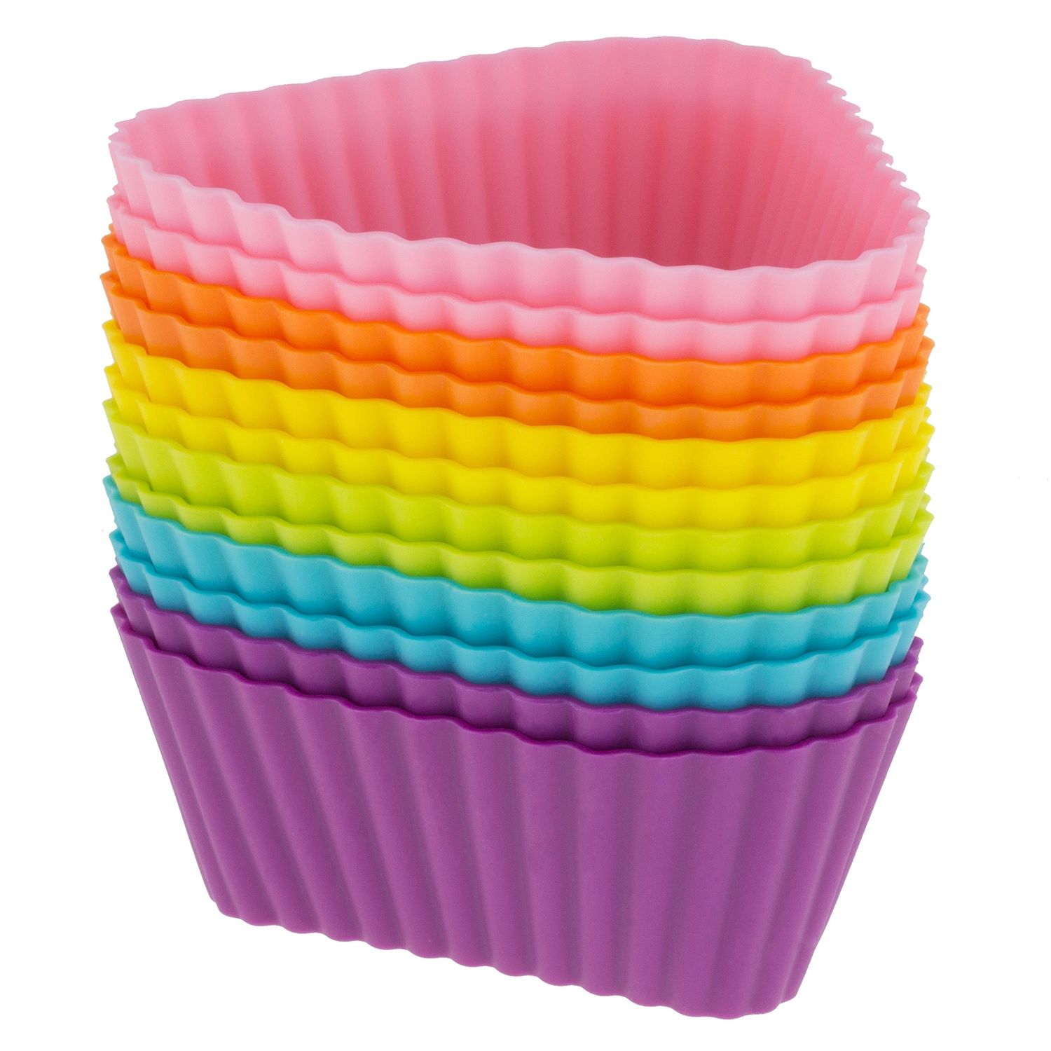 Freshware Silicone Baking Cups [12-Pack] Reusable Cupcake Liners Non-Stick  Muffin Cups Cake Molds Cupcake Holder in 6 Rainbow Colors, Flower