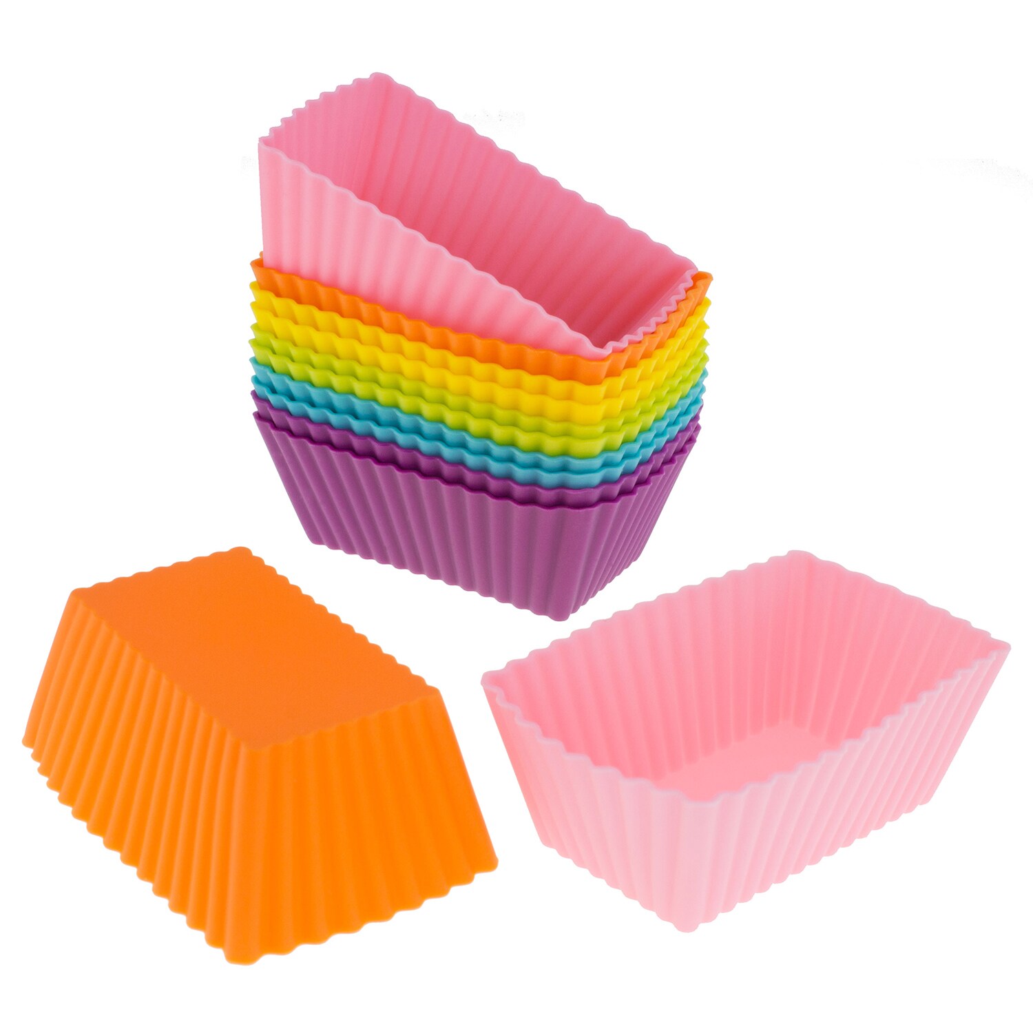 Freshware 12-pack Silicone Mini Square Reusable Cupcake and Muffin Baking  Cup - Bed Bath & Beyond - 10480159