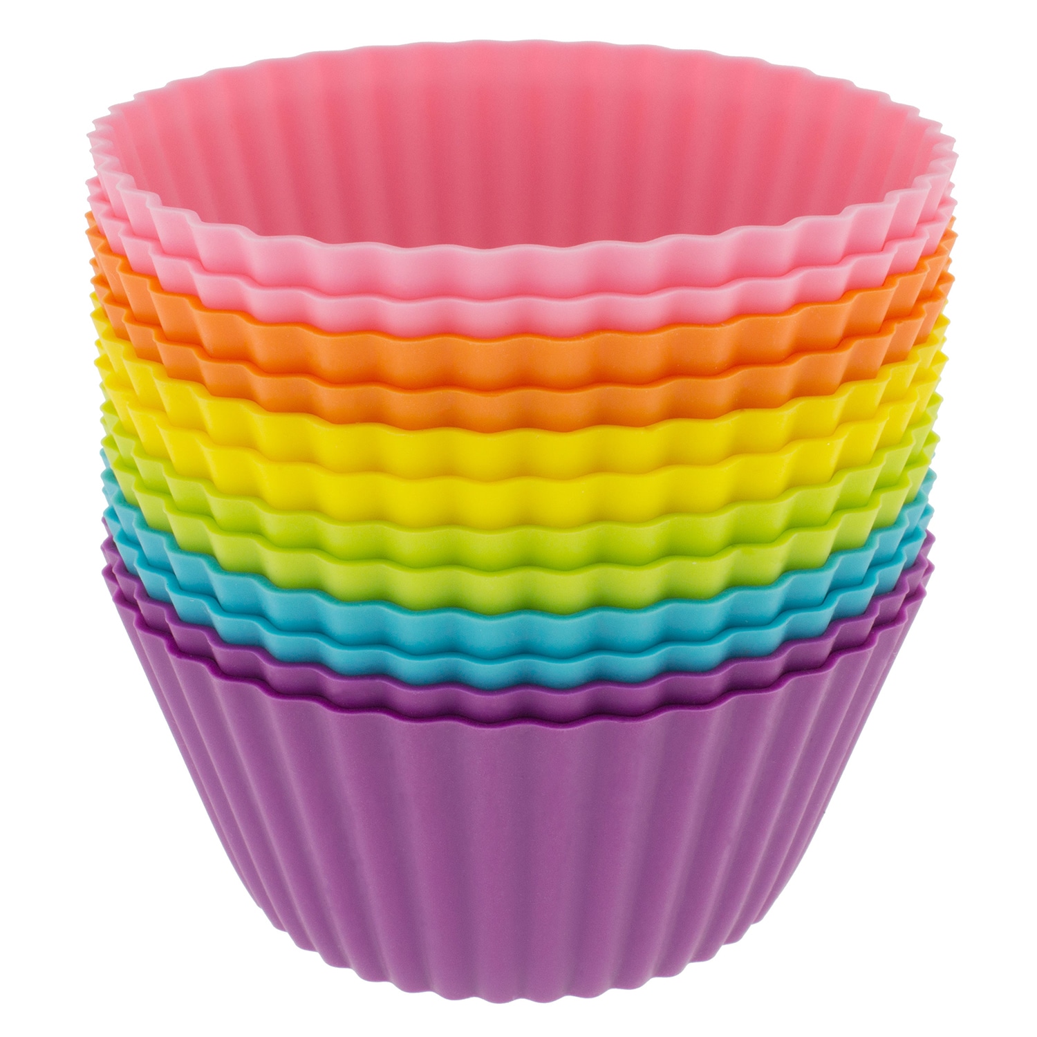 Freshware Silicone Baking Cups [12-Pack] Reusable Cupcake Liners Non-Stick  Muffin Cups Cake Molds Cupcake Holder in 6 Rainbow Colors, Flower