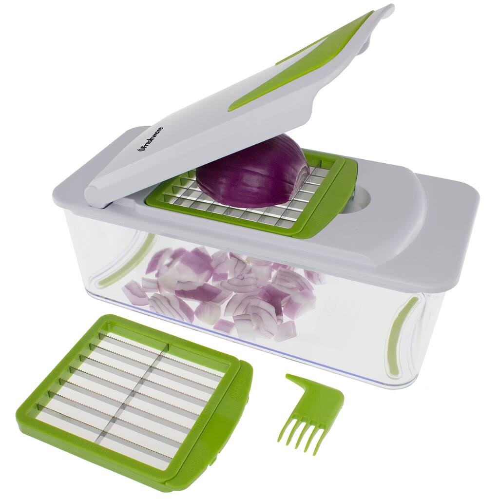 Freshware 7-in-1 Vegetable, Fruit and Cheese Chopper with Mandoline Slicer and Storage Lid