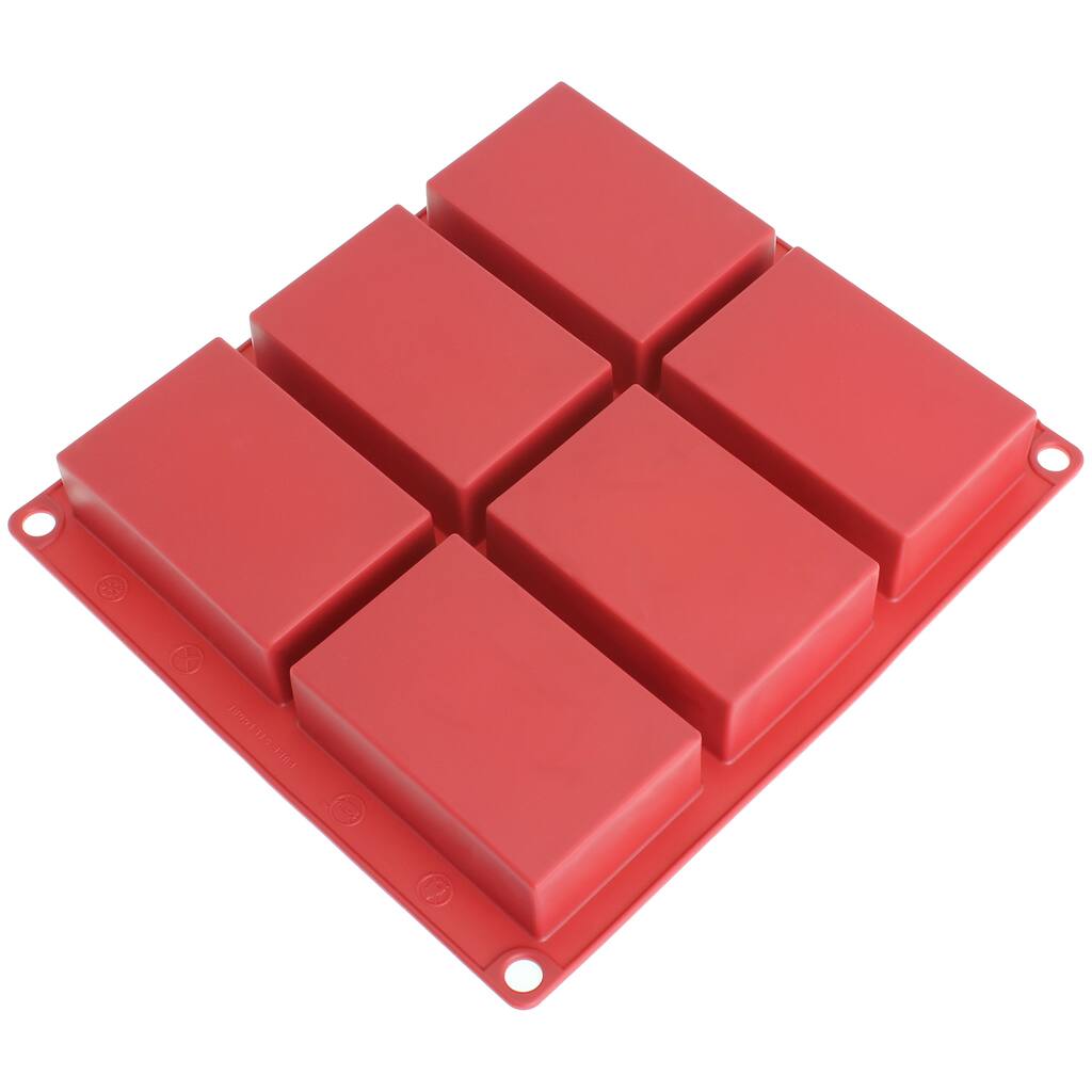 Freshware 6-cavity Rectangle Premium Silicone Soap Bar and Resin Mold