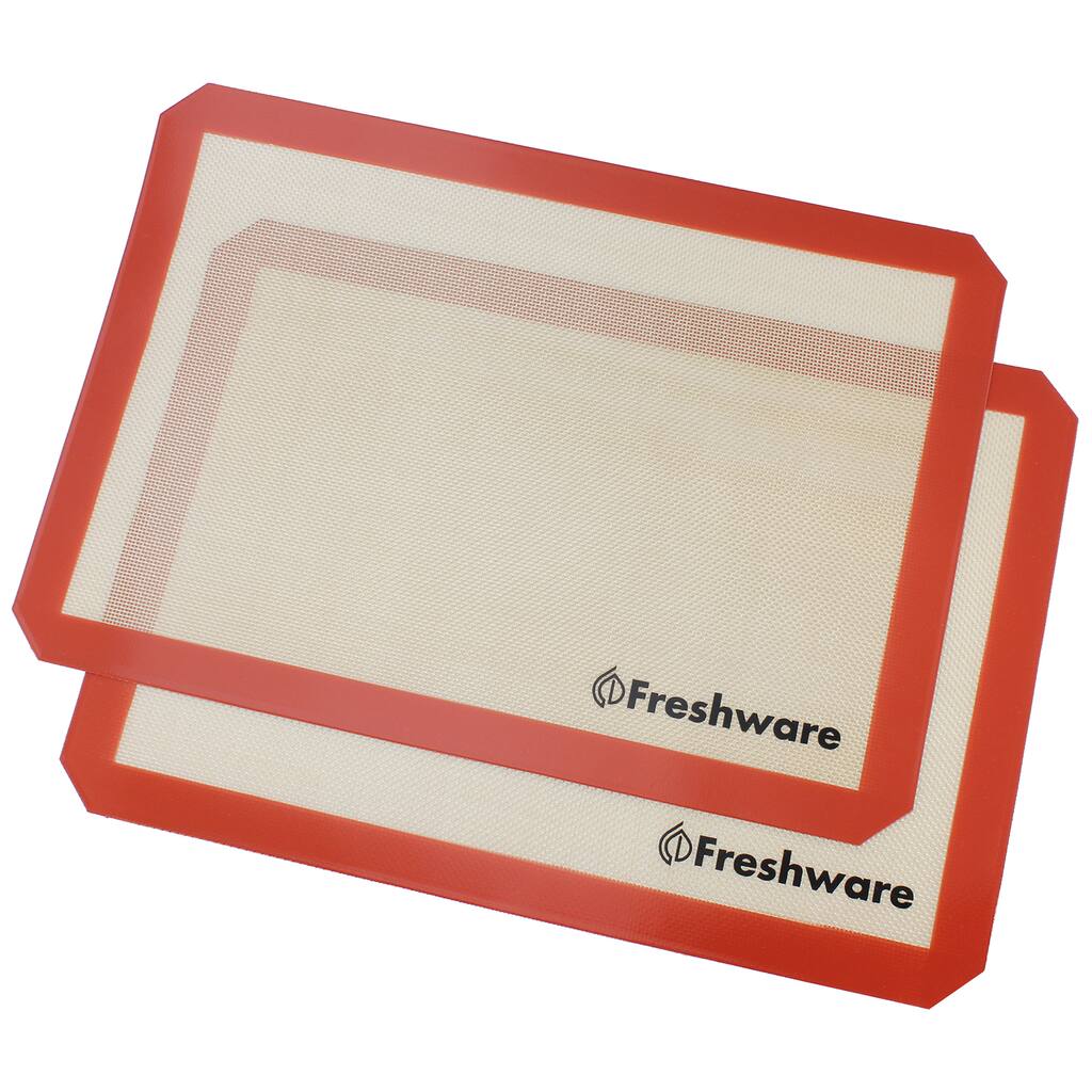Freshware 2-pack Half-size Silicone Non-Stick Baking Mat