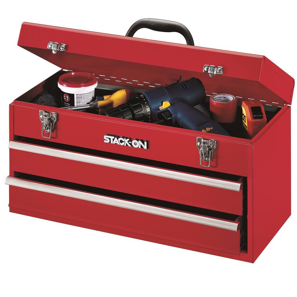 Stack-On 20-inch 2 Drawer All Steel Portable Tool Chest, Red