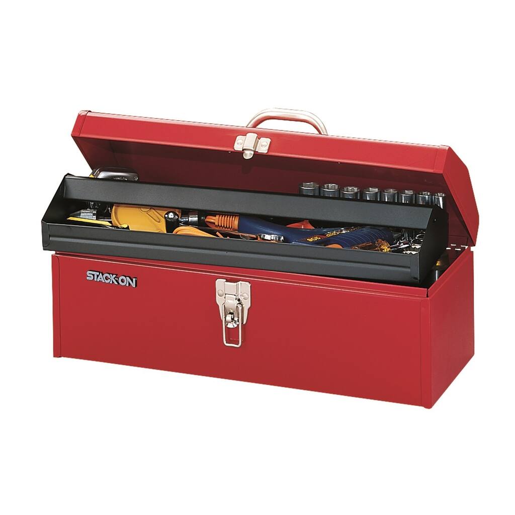 Stack-On 19-inch Multi-Purpose Hip Roof Tool Box, Red