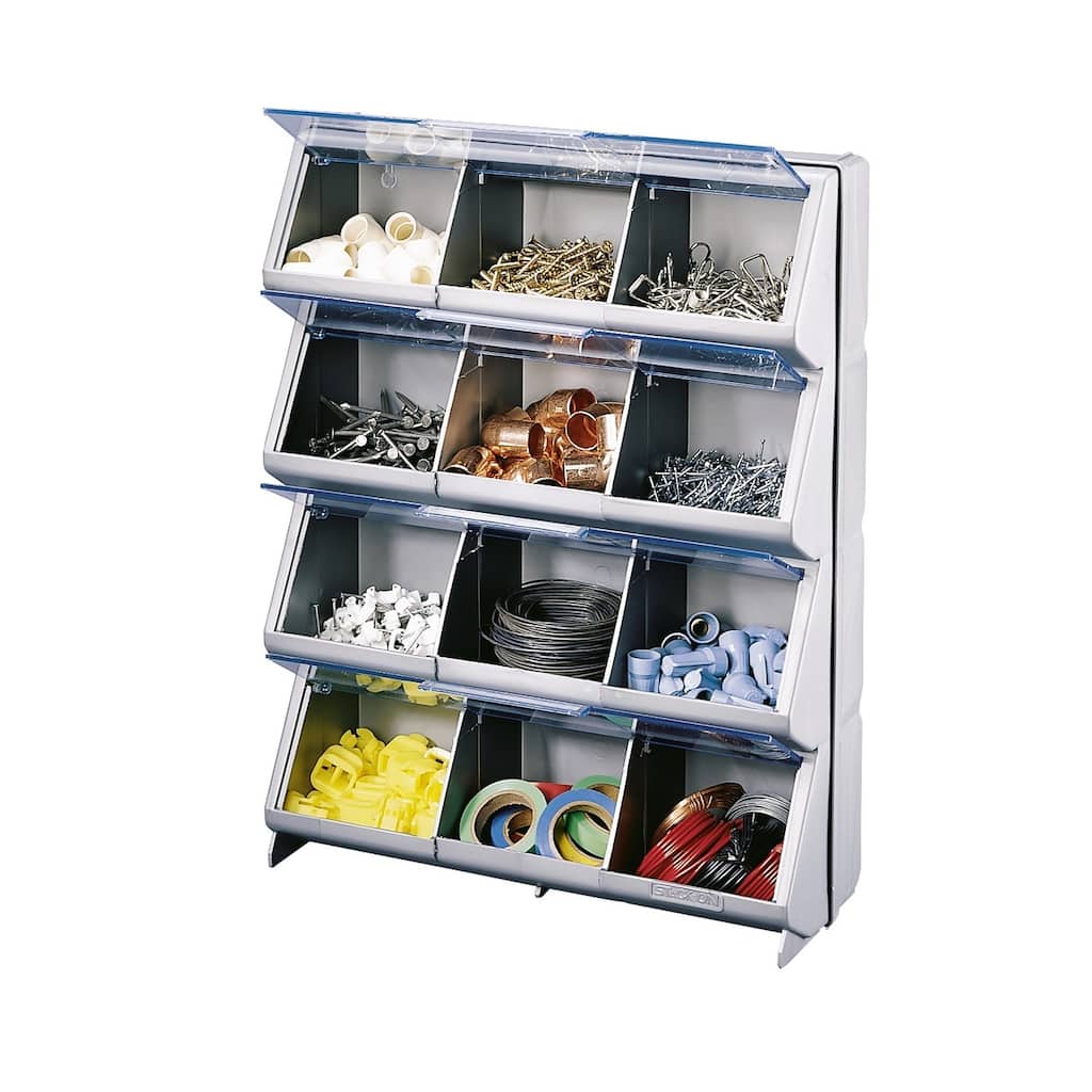Stack-On 12 Compartment Clear View Storage Bin