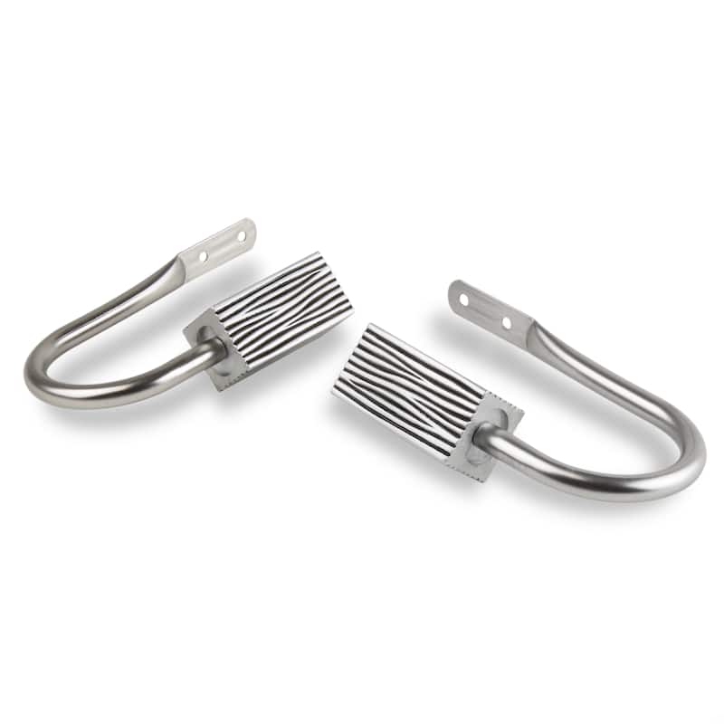 InStyleDesign Birch Curtain Holdback Pair - n/a - Nickel Finish/Satin/Silver Finish - satin nickel
