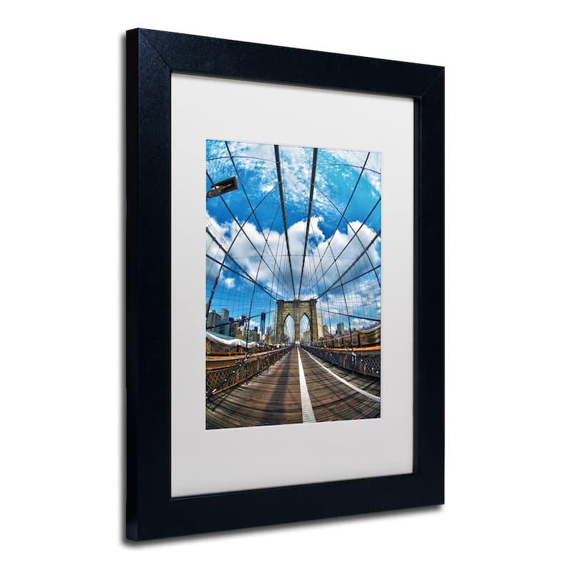 CATeyes 'Brooklyn Bridge' White Matte, Black Framed Wall Art