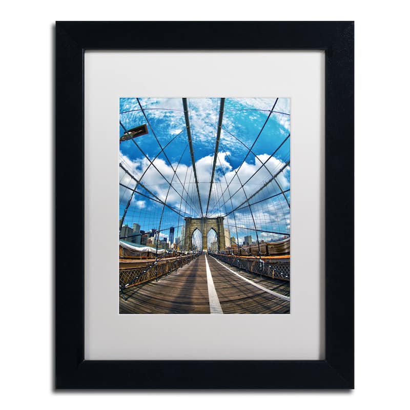 CATeyes 'Brooklyn Bridge' White Matte, Black Framed Wall Art