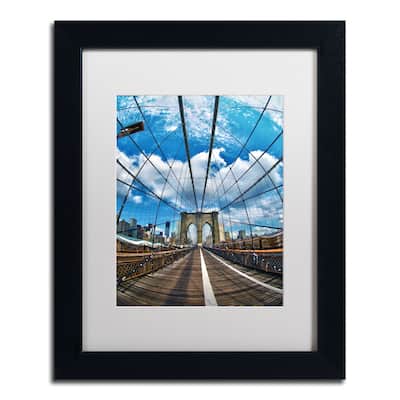 CATeyes 'Brooklyn Bridge' White Matte, Black Framed Wall Art