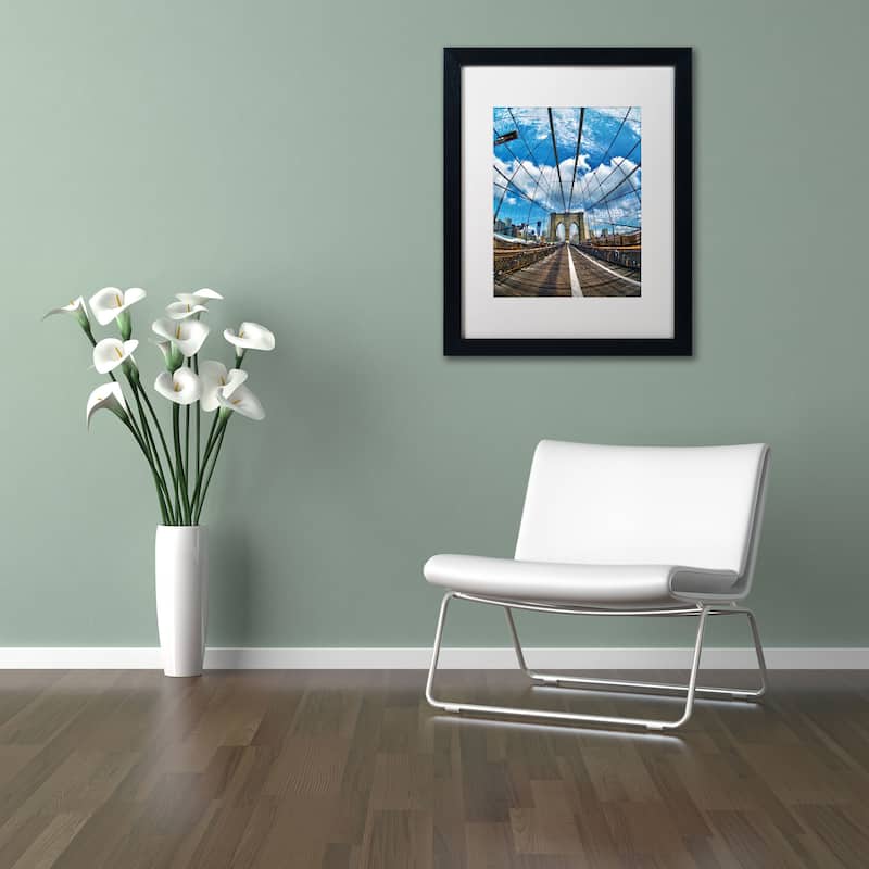 CATeyes 'Brooklyn Bridge' White Matte, Black Framed Wall Art