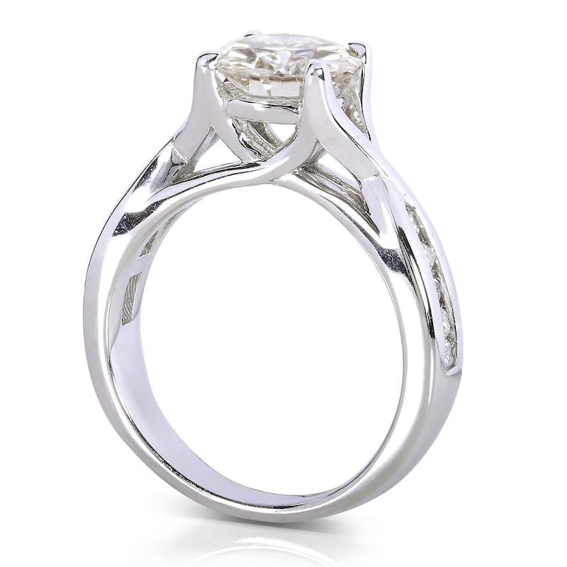 Annello by Kobelli 14k White Gold 1 1/5ct TDW Round Diamond Engagement Ring