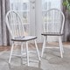 preview thumbnail 10 of 43, Declan Farmhouse High Back Spindle Dining Chairs (Set of 2) by Christopher Knight Home - 36"H White/Brown