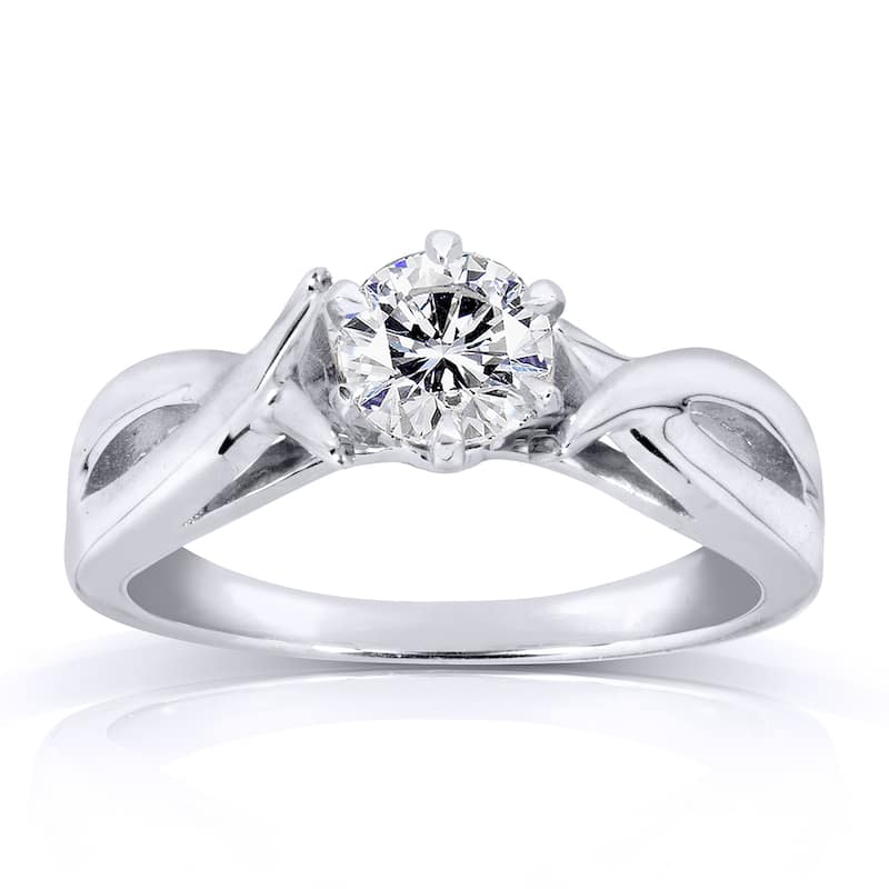 Annello by Kobelli 14k White Gold 1/2ct Diamond Solitaire Engagement Ring - 4