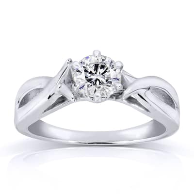 Annello by Kobelli 14k White Gold 1/2ct Diamond Solitaire Engagement Ring