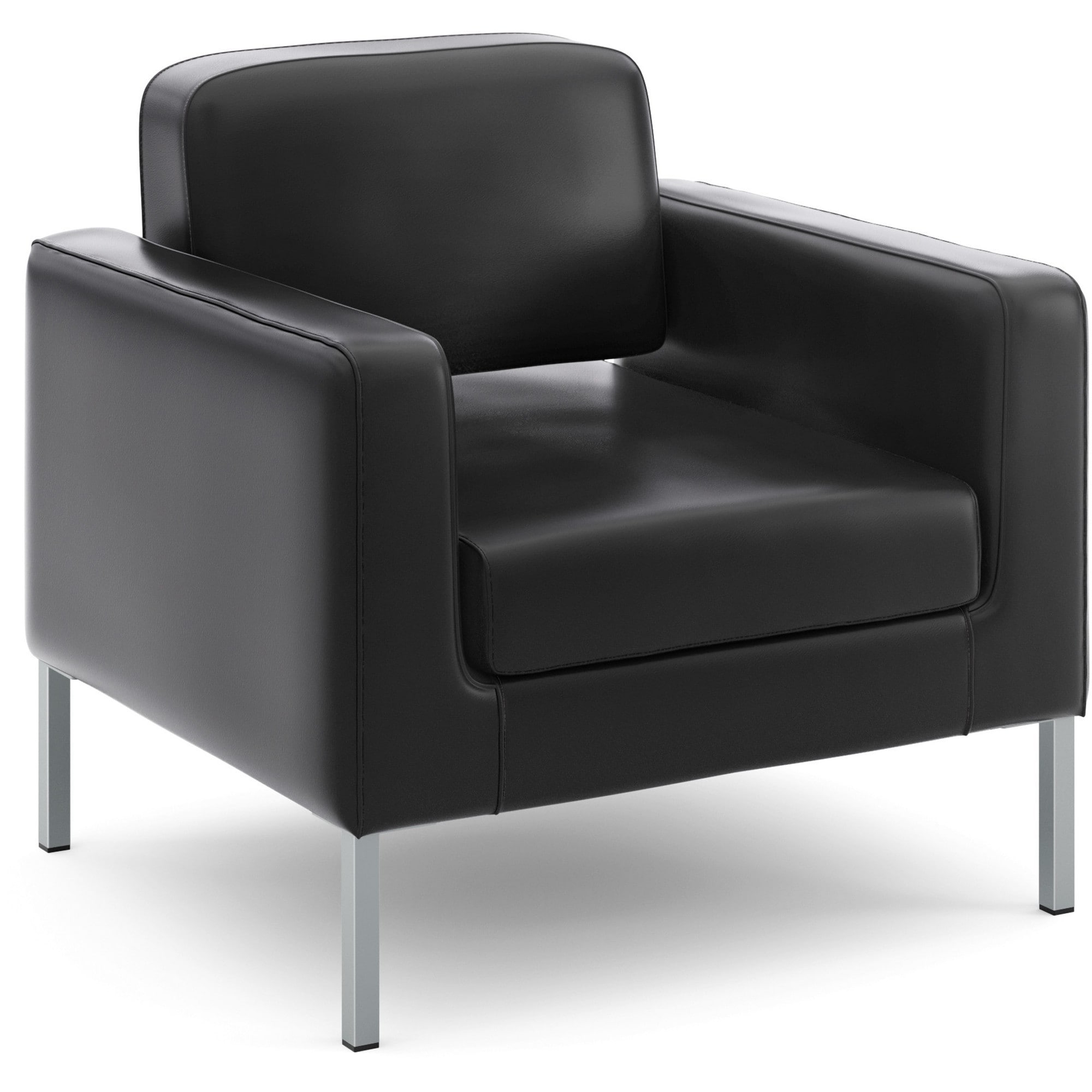 basyx by HON VL887 Black Leather Lounge Seating Series Club Chair