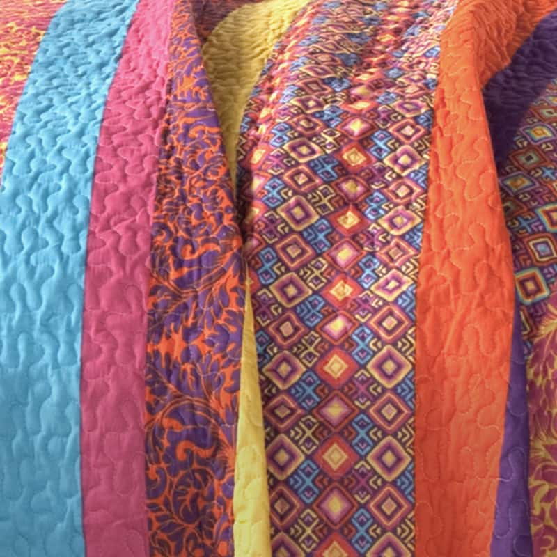 Lush Decor Boho Stripe Quilt Set