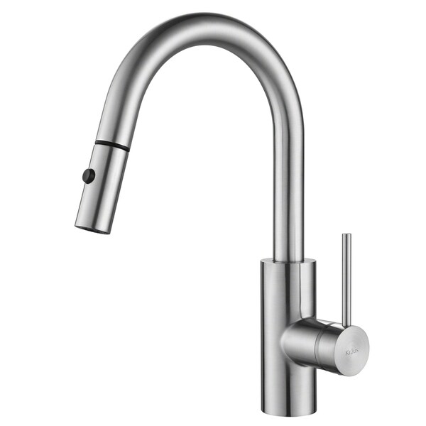 KRAUS Oletto Single-Handle Kitchen Faucet with Pull Down Dual-Function Sprayer