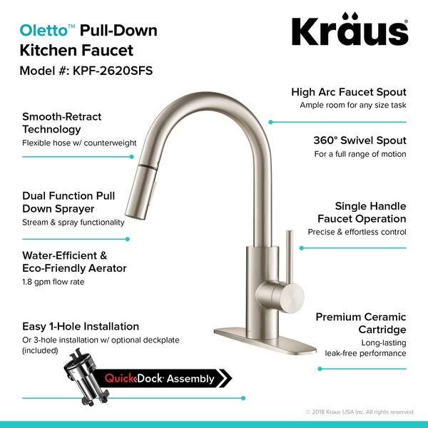 Shop Kraus Kpf 2620 Oletto 1 Handle 2 Function Sprayhead Pull Down