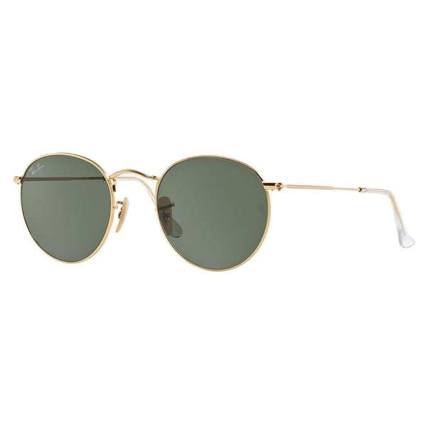 Kilauea Mountain Frank Worthley universiteitsstudent Ray-Ban Round Metal RB3447 Unisex Gold Frame Green Classic Lens Sunglasses  (As Is Item) - Overstock - 25762410