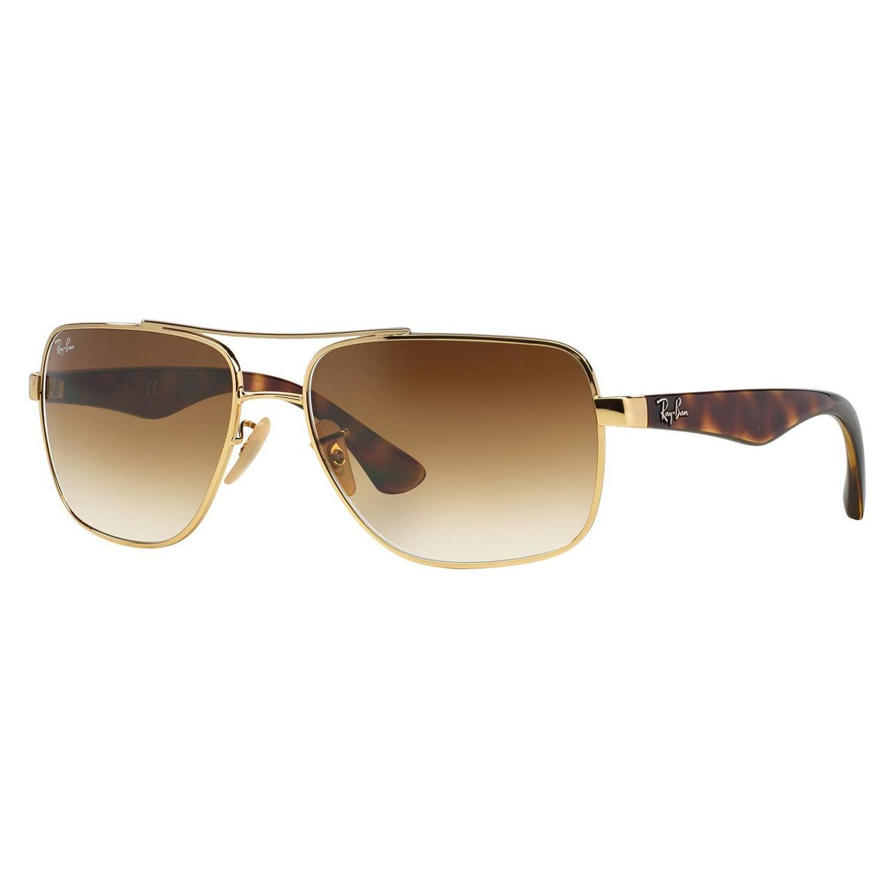 Ray-Ban Men's RB3483 Gold Metal Square Sunglasses