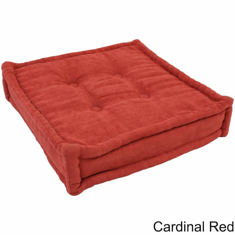 20-inch Microsuede Tufted Floor Pillow - Cardinal Red