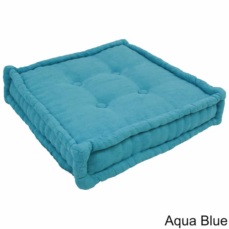 20-inch Microsuede Tufted Floor Pillow - Aqua Blue