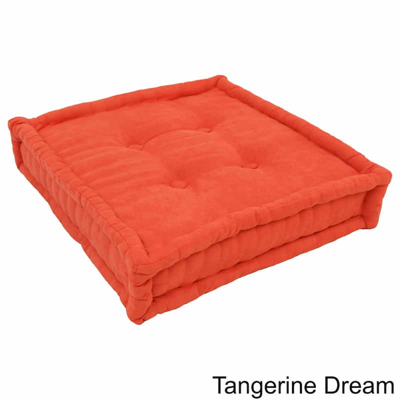 20-inch Microsuede Tufted Floor Pillow - Tangerine Dream