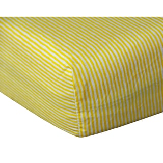 Yellow Stripe Cotton Fitted Crib Sheet