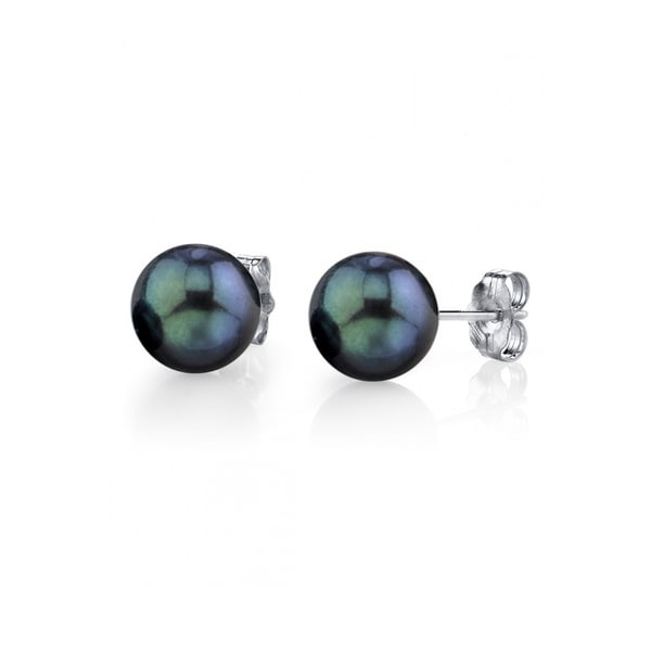 Radiance Pearl 14k Gold Round Black Akoya Stud Earrings Radiance Pearl 14k Gold Round Black Akoya Stud Earrings 6 0 5mm
