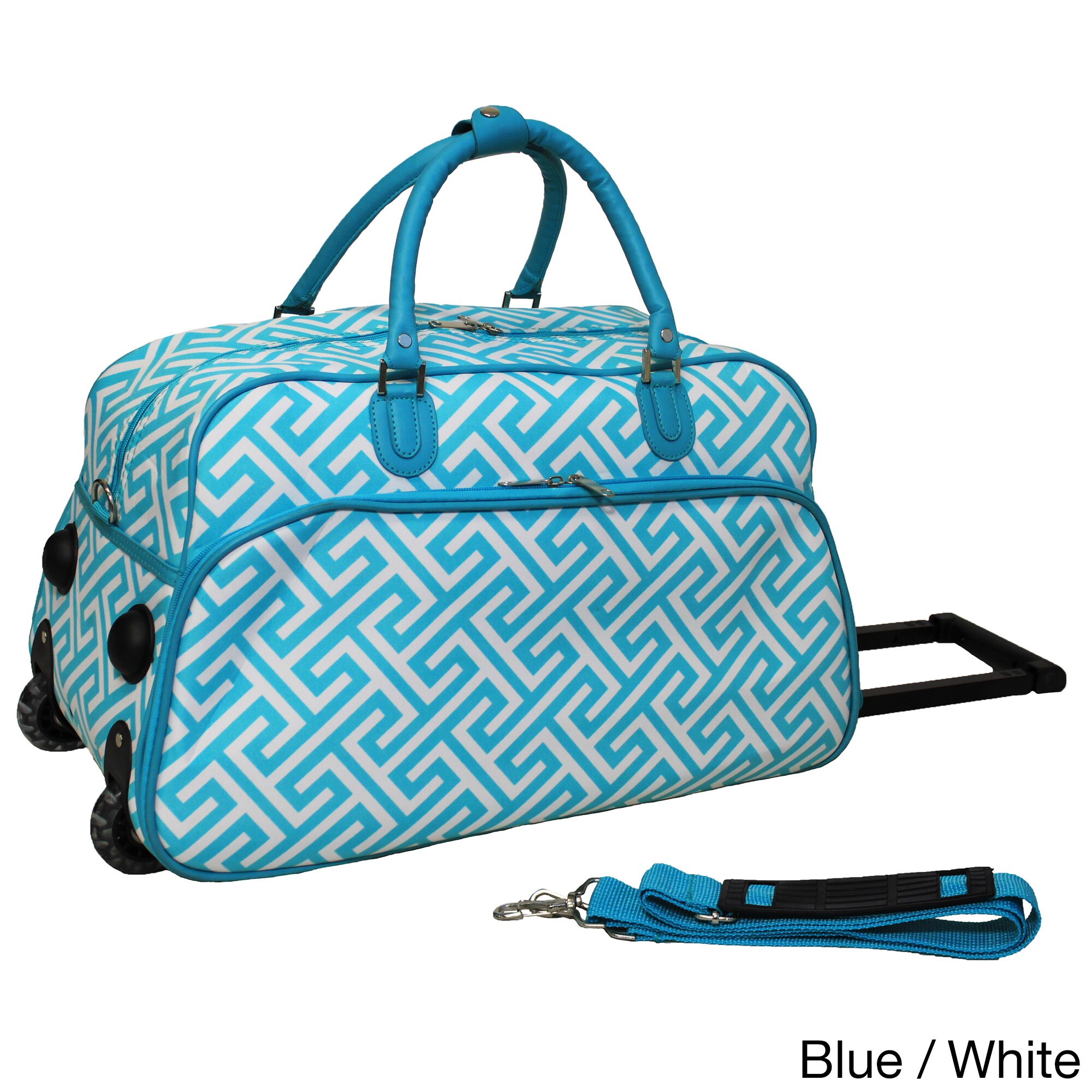 teal duffle bag