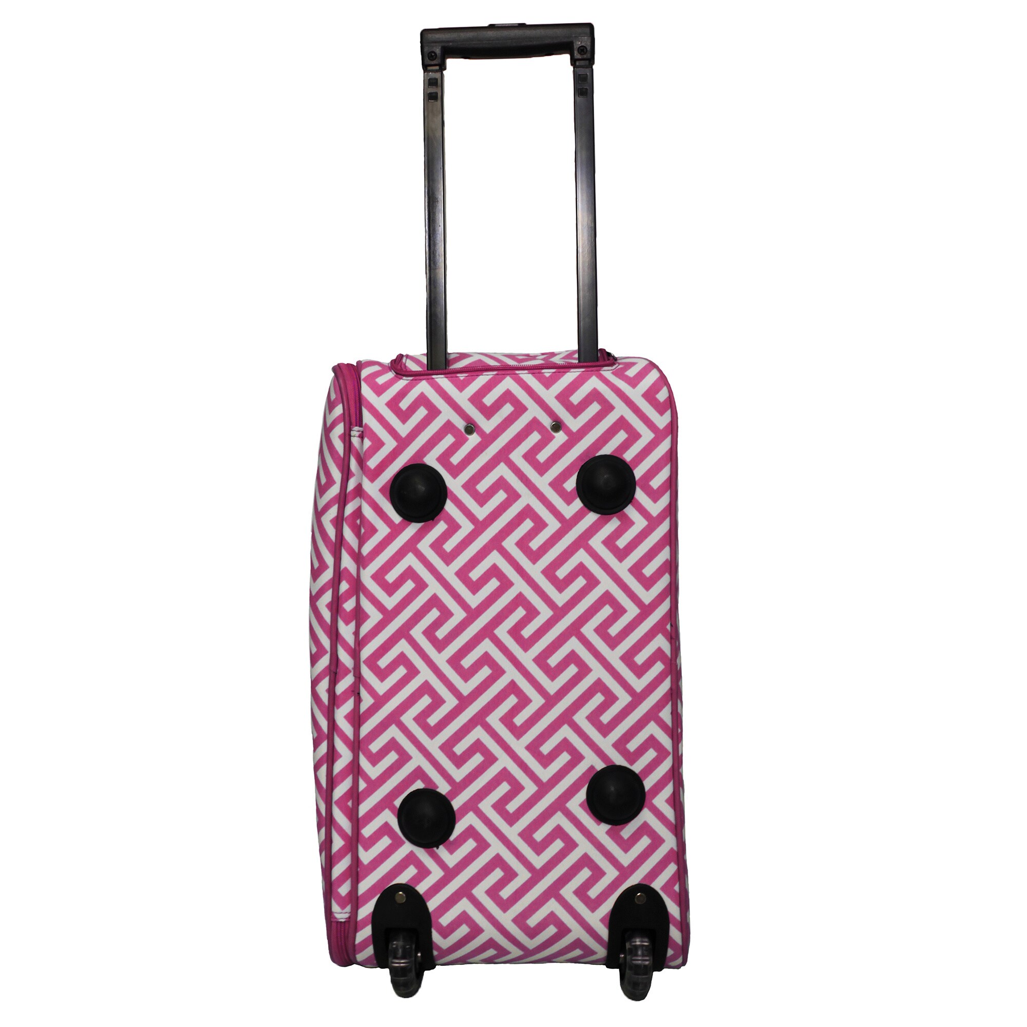 pink duffle bag with wheels