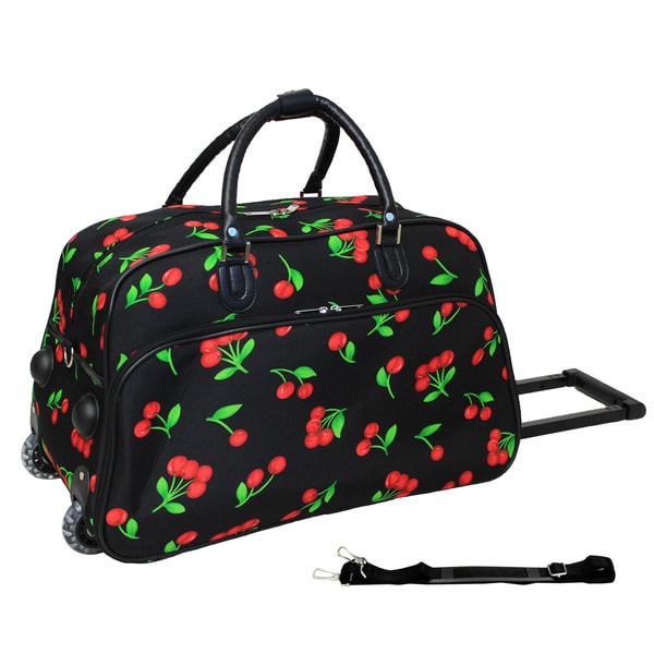Shop World Traveler Cherry 21-inch Carry-on Rolling Duffle Bag - Overstock - 10485101