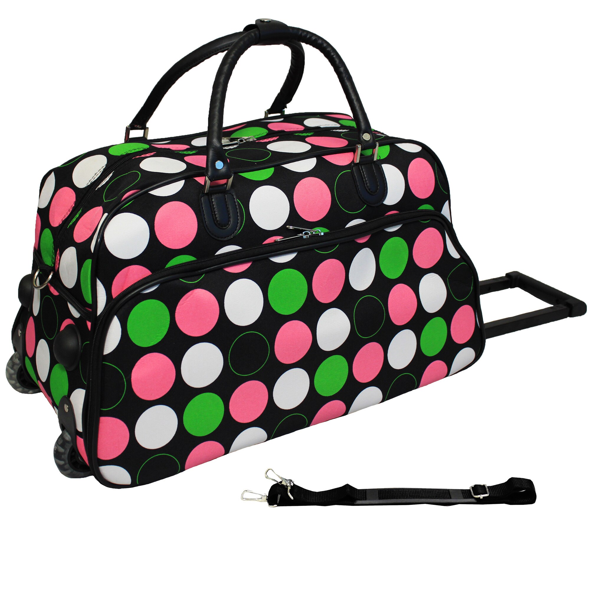 World Traveler Dots 21-inch Carry-on Rolling Duffle Bag Multi ...
