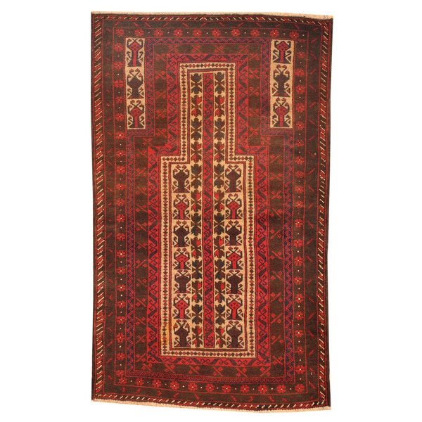 Handmade One-of-a-Kind Balouchi Wool Rug (Afghanistan) - 2'9 x 4'7