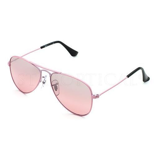 Shop Ray-Ban Junior RJ9506S Pink Metal Pilot Children's Sunglasses ...