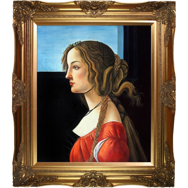 Sandro Botticelli Portrait Of Simonetta Vespucci Hand Painted Framed Canvas Art Overstock 10485650